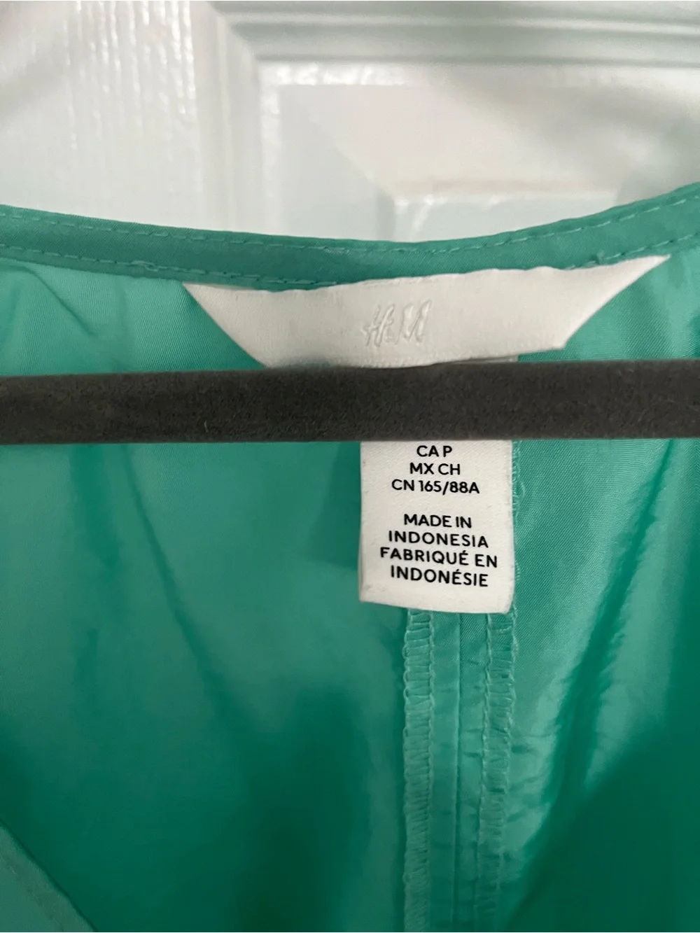 NWOT H&M Teal V-Neck Flowing Satin lad Midi Dress/Beach Cover-Up - Picture 2 of 5